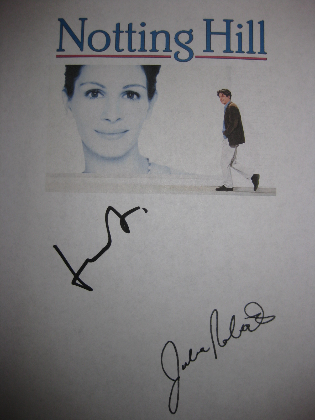 Notting Hill Julia Roberts Signed Movie Poster 