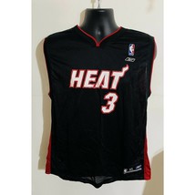 Vtg Reebok Dwyane WADE #3 Miami Heat Sz XL NBA SEWN Basketball Jersey Black - $93.50