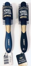 Lot of 2 - Conair Velvet Touch Full Round Blow-Dry Styling Brush, Black and Blue - $7.48