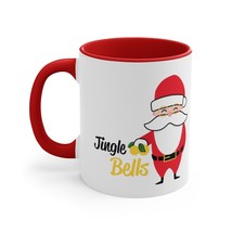 Jingle Bells Santa Claus Christmas Color Accent Coffee Mug Secret Santa Stocking - $19.30