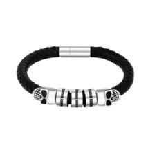 Customizable Name Skulls Bracelet Magnetic Buckle Braided Bracelet - $45.00