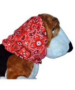 Red Paisley Bandana Print Cotton Dog Snood - $11.00+