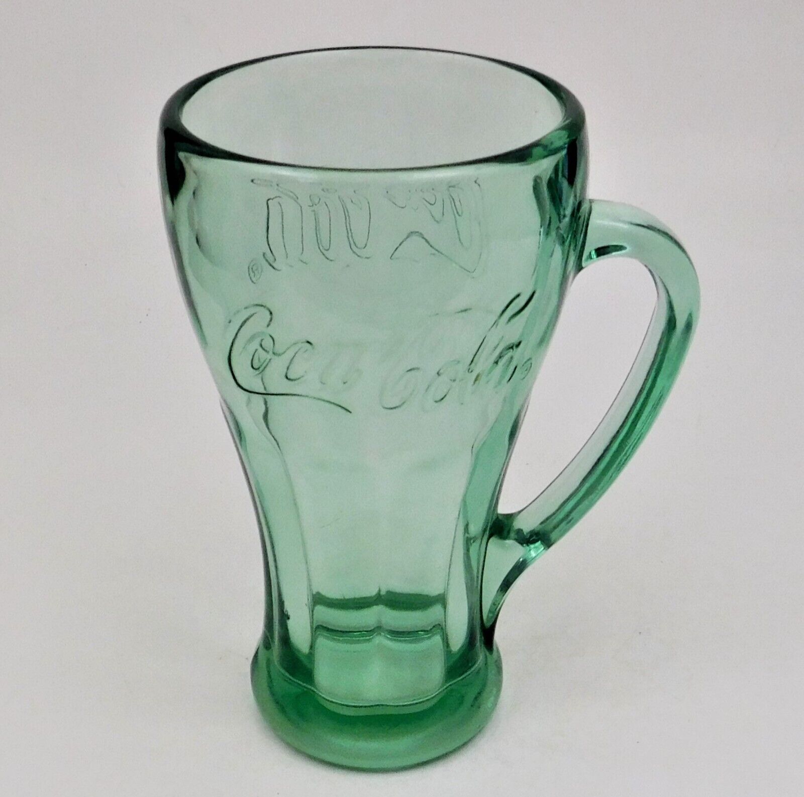 Vintage Libbey Coca Cola Coke Glass Mug With Handle Thick Green
