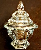 Avon Castleford Collection Jar VTG Glass Apothecary Trinket Vanity Bath ... - $19.71