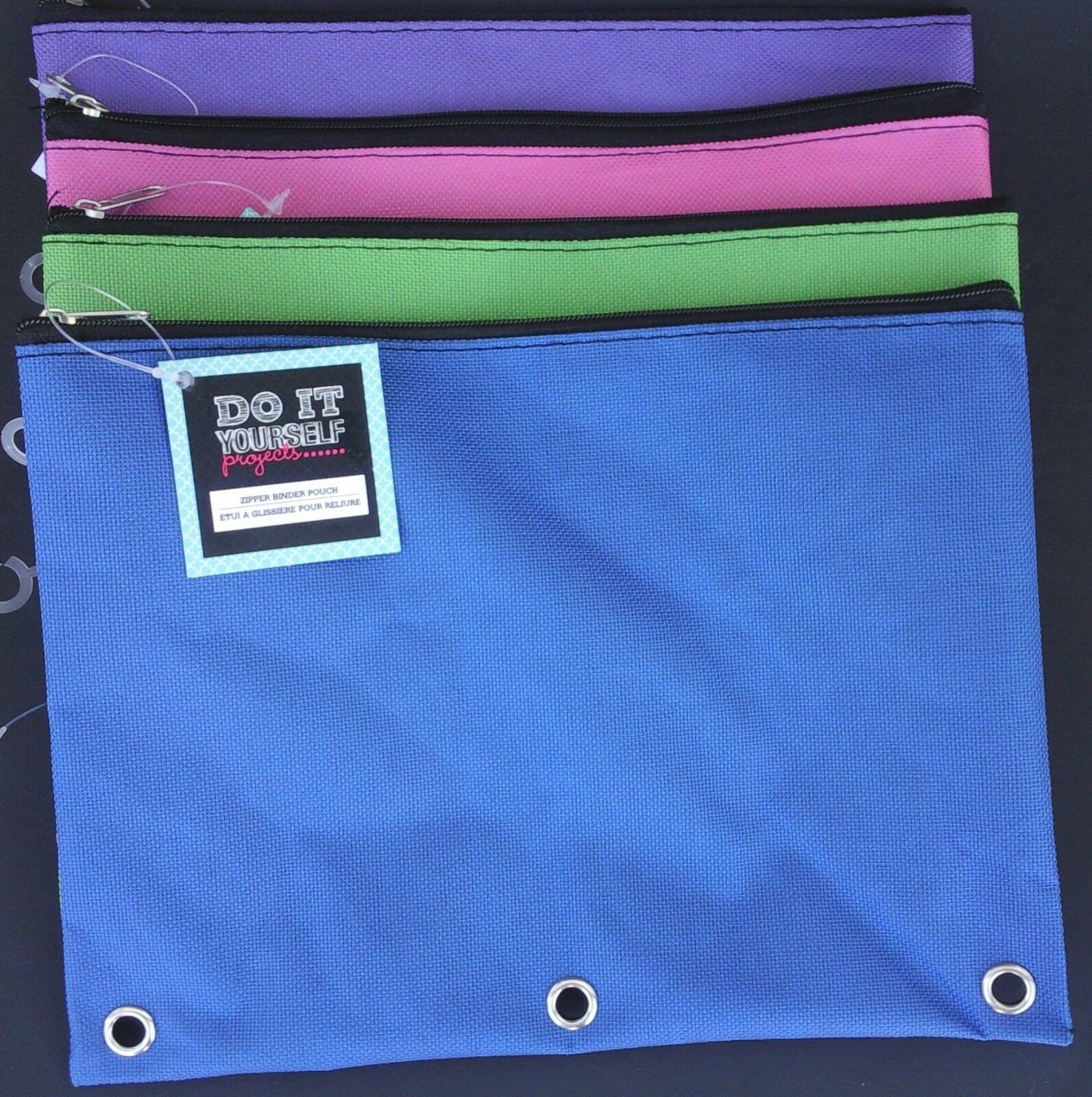 ZIPPERED CANVAS 3 RING BINDER POUCHES 9.5"x7" 1 Pouch / Pk SELECT