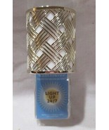 Bath &amp; Body Works Light-up Wallflower Fragrance Plug GOLD BASKETWEAVE Ni... - $27.07
