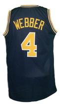 Chris Webber Custom College Basketball Jersey Sewn Navy Blue Any Size image 5