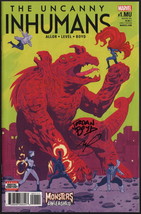 Inhumans #1 SIGNED Jordan Boyd &amp; Brian Level ~ Monsters Unleashed Marvel... - $12.86