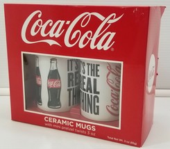 It&#39;s the Real Thing Coca Cola Soda Coke 2 Ceramic Mug Set - $9.89