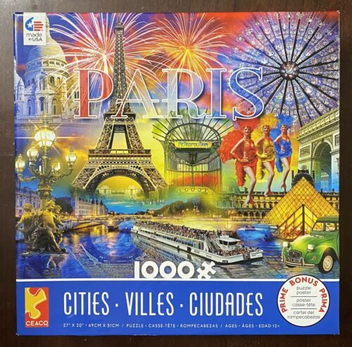 Primary image for 1000 Ceaco Jigsaw Puzzle w/Poster - Paris by Ciro Marchetti -Excellent Condition