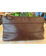 Coach Vtg Tribeca Leather Pouch Cosmetic Zip Top Case 5841 Mahogany 1998 Rare - $59.00