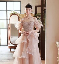 Ivory Strapless Wedding Bridesmaid Dresses Layered Tutu Maxi Wedding Dress Plus image 8
