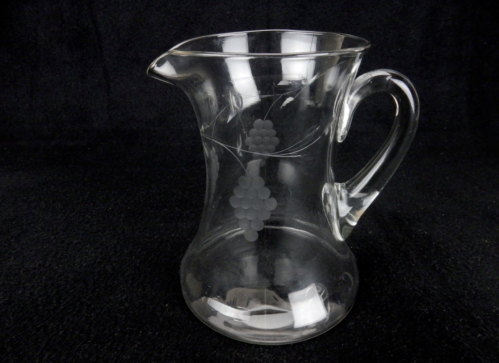 Vintage clear glass pitcher with a cork lid and 50 similar items