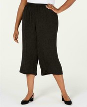 Alfani Women's Plus Size Washed Satin Culottes (1X, Black) 
