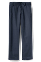 Lands End Uniform (Boys 20 Slim, 33 Inseam) Cotton Plain Front Chino Pant, Navy - $12.99