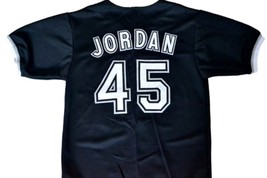 Michael Jordan Birmingham Barons Button Down Baseball Jersey Black Any Size image 2