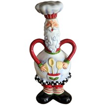 Santa Chef Ceramic Decanter Bottle Cork Stopper By Ganz For Vinegar Or O... - $23.74