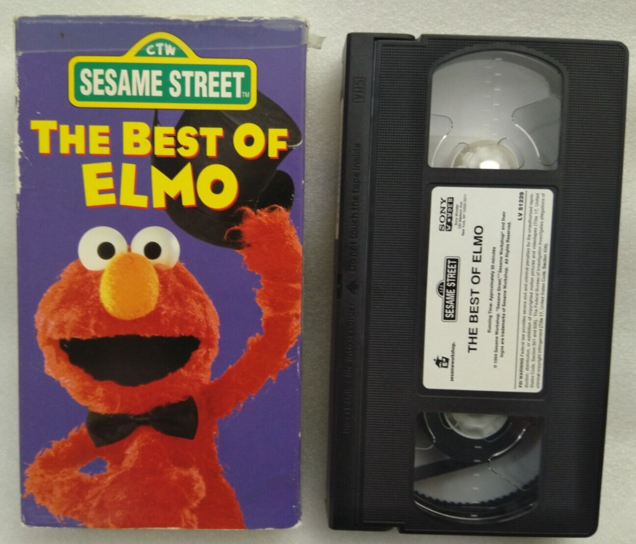 VHS Sesame Street - The Best of Elmo (VHS, 1994, Cardboard Sleeve ...