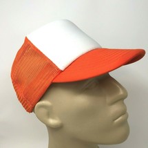 Otto Snap Truckers Baseball Cap Orange and White Blank - $69.27