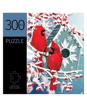 Cardinal Jigsaw Puzzle Winter 300 Piece Durable Fit Pieces 11" x 16" Leisure 