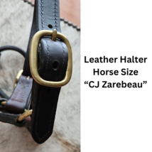 Leather Horse Halter Brass Plate CJ Zarebeau USED image 3