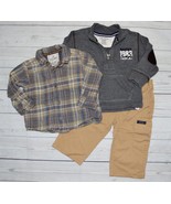 Infant 12-18m 3pc Outfit NAUTICA 1/4 Zip Top Khaki Pants OLD NAVY Button... - $12.99