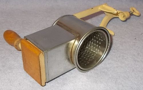 Vintage Hand Crank Cheese Grater Table Top Wooden Handle Made in Germany