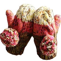 Handmade Lovely Gloves Women Winter Gloves Warm Knitted Wool Gloves,Pink
