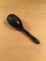 Vintage black wood Darning Egg with handle image 2