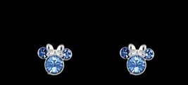 Disney Birthstone Stud Minnie Mouse Earrings Earrings Light Sapphire Crystal (a) - $89.09