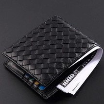 Luxury Designer Wallet for Men Patchwork Leather Short Wallet Casual Buckle  Coin Purse Brand Trifold Wallet Men Clutch Money Bag