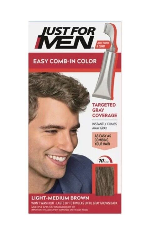 Just For Men Easy Comb In Color A 30 Light Medium Brown Single Application Hair Color 6699