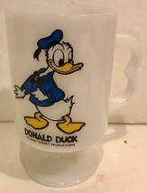 Vintage 70s Milk Glass Walt Disney Mickey Mouse Pedestal Coffee Mug 