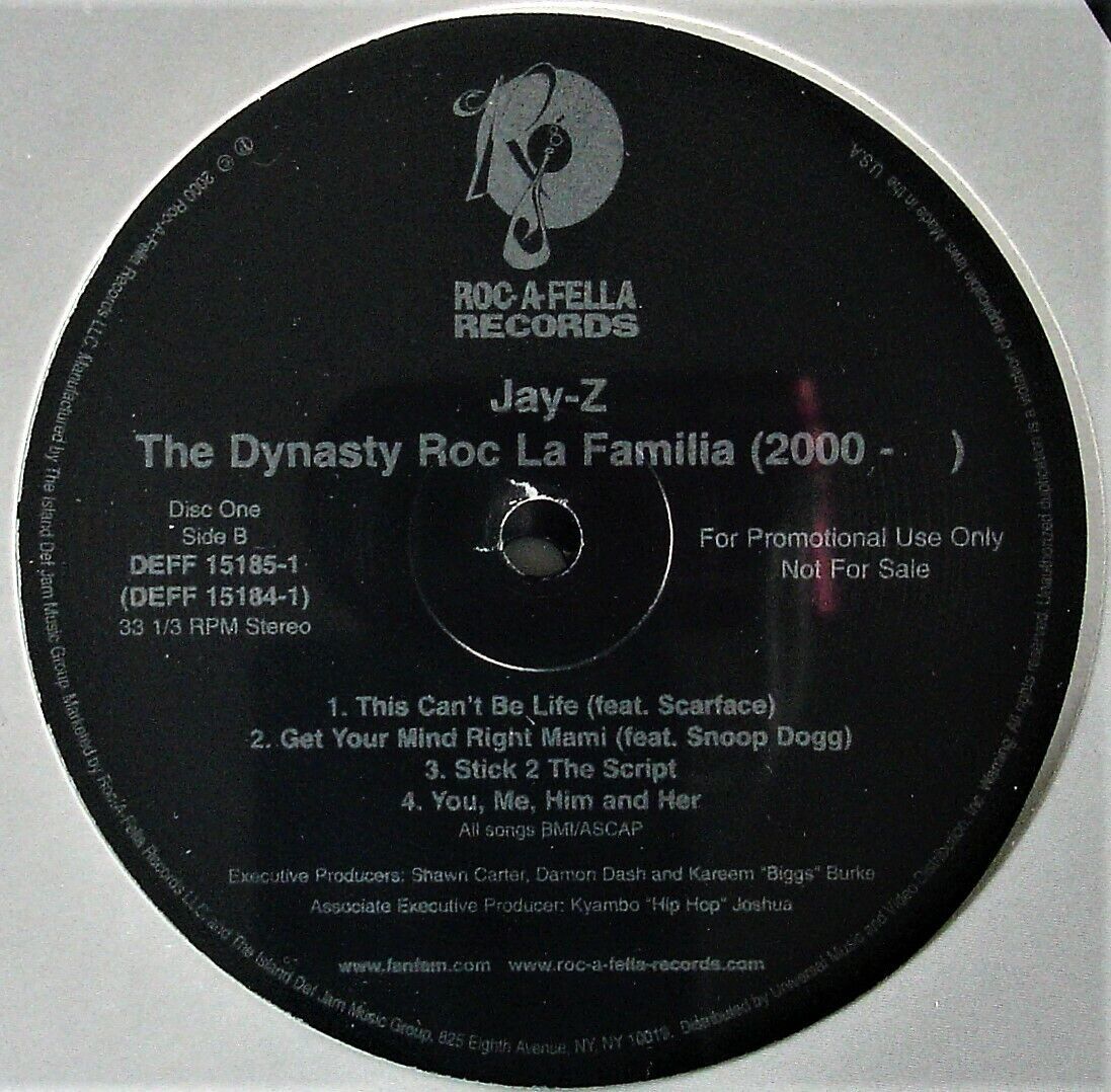 JAY-Z "THE DYNASTY ROC LA FAMILIA" 2000 VINYL 2X LP PROMO CLEAN ~RARE ...