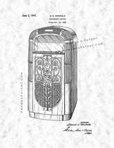 Phonograph Cabinet Patent Print - Gunmetal - $7.95+