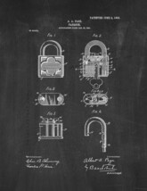 Padlock Patent Print - Chalkboard - $7.95+