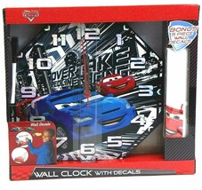 Disney Pixar Cars 2 Wall Clock 5 Decorative Wall Decals Dry Erase Marker NIB - $10.62