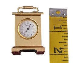 Vtg Bulova B0503 Musette Miniature Mantel Desk Lantern Clock Mini Solid Brass image 2