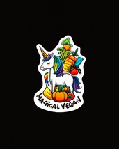 Magical Vegan Unicorn Sticker, Animal Rights Vegan Decal,Vegan Activist Activism - $3.78+