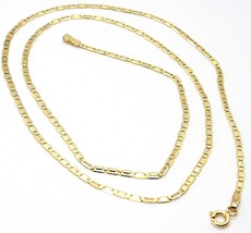 18K YELLOW, WHITE &amp; ROSE GOLD CHAIN FLAT OVAL ALTERNATE LINK 2 MM, 20 IN... - $527.08