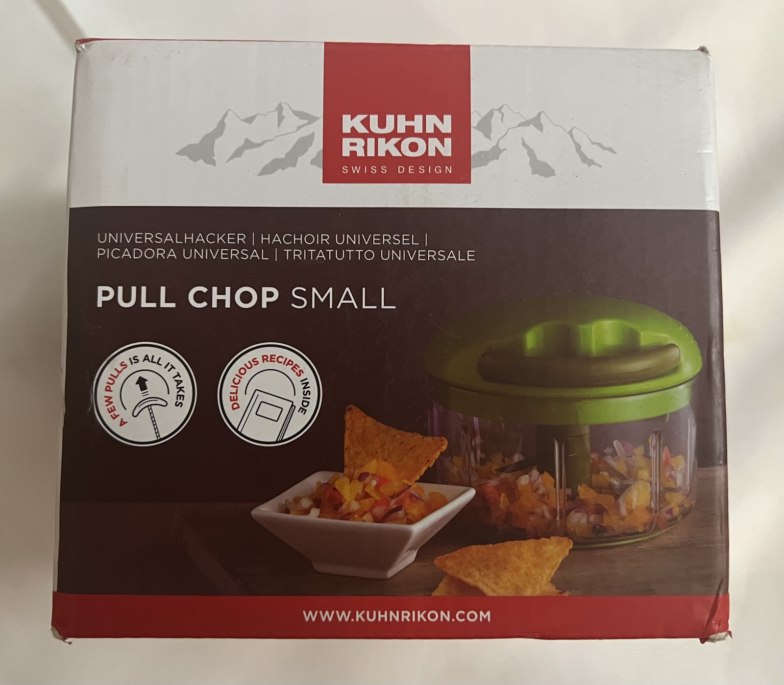 Kuhn Rikon Swiss Pull Chop Vegetable Chopper Red