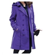 Women&#39;s fall winter Water- Resistant Rain trench coat hood jacket plus X... - $128.69
