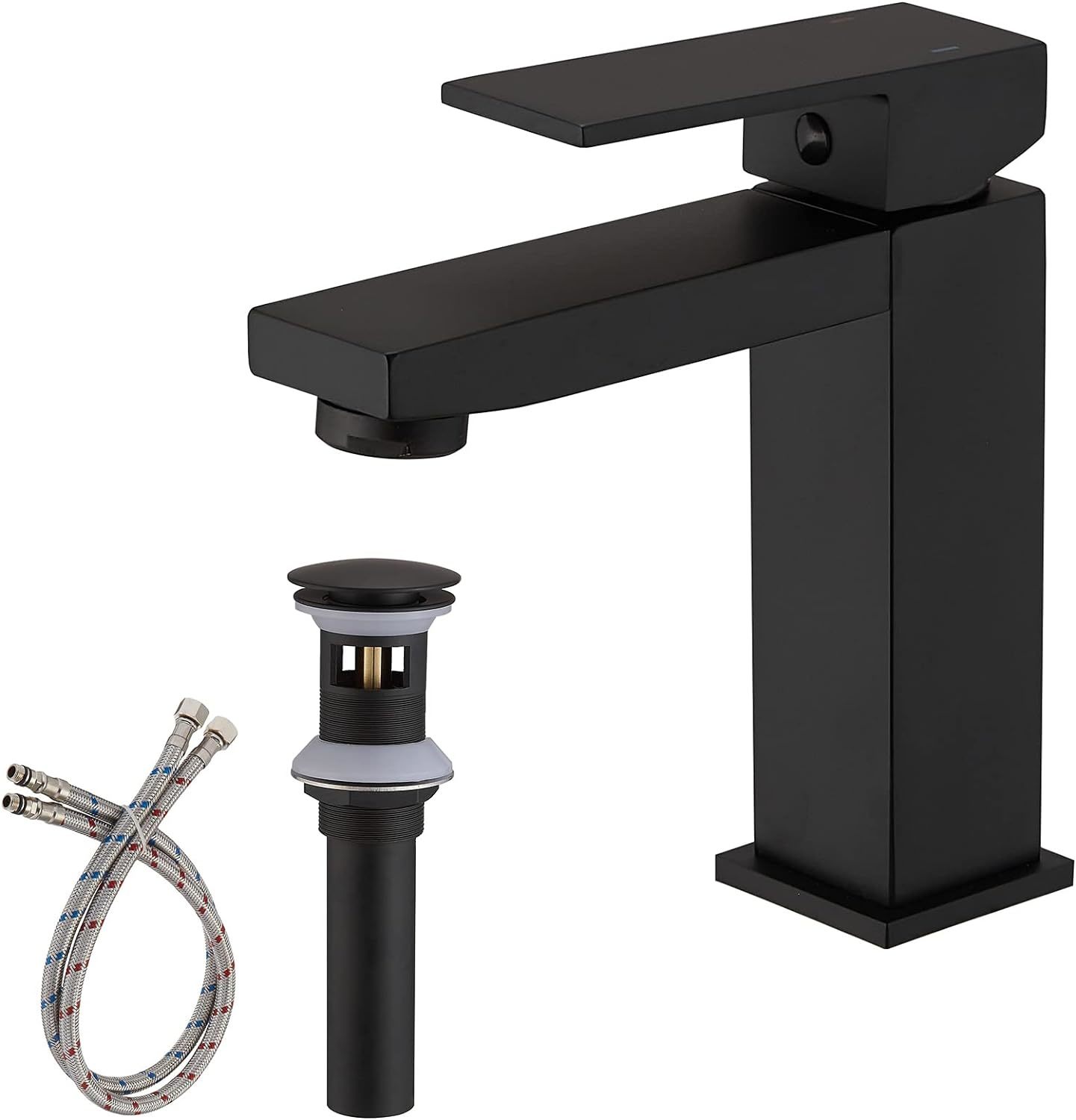Modern Commercial Sink Facuet Vanity Basin Tap With Drain In Matte
