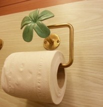 Brass Tissue Roll Paper Holder Hang ฺBIG FROG Vintage Toilet
