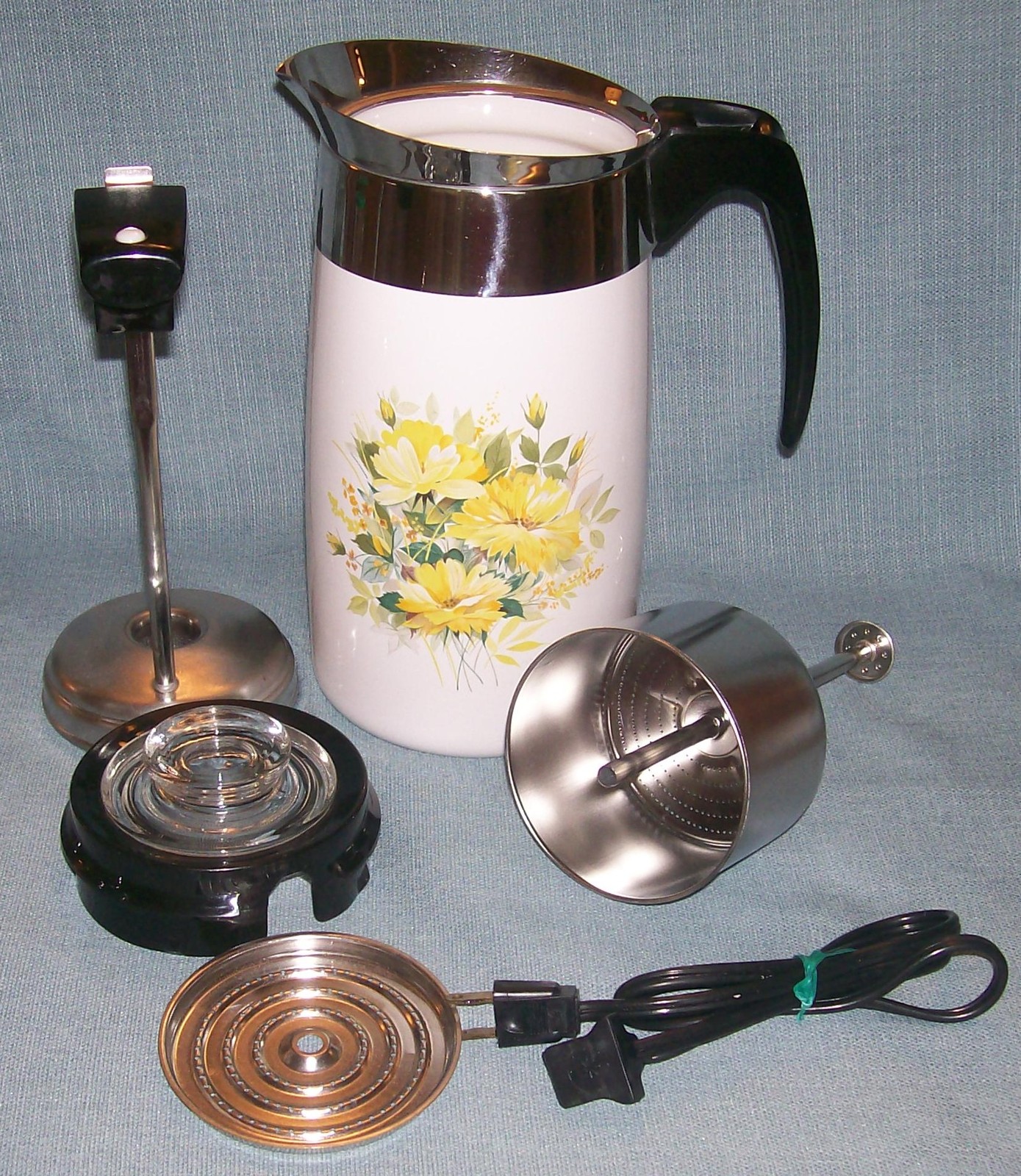 Vtg Farberware 2 8 Cup Coffee Pot Stainless Steel & Chrome Electric  Percolator Model 138B 