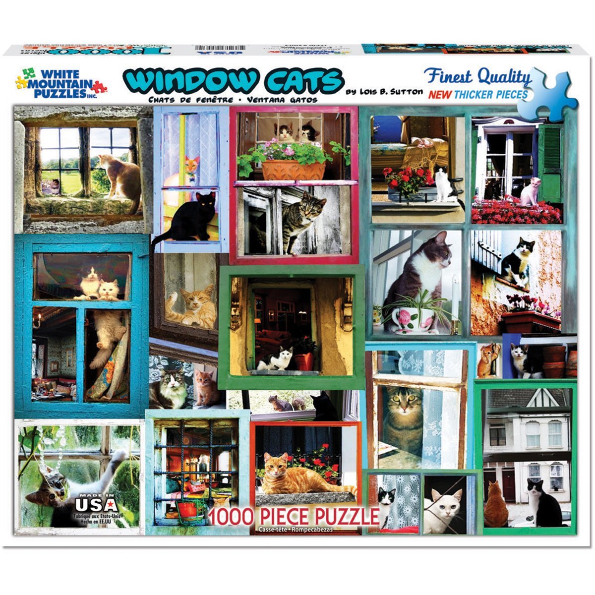 Primary image for White Mountain Puzzles Window Cats - 1000 Piece Jigsaw Puzzle