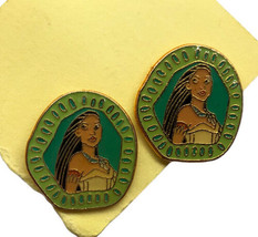 Pocahontas Earrings Cloisonne Disney Princess Aai Enamel Metal Jewelry Studs - $18.55