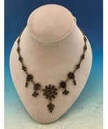 Genuine Natural Bohemian Garnet Necklace Dainty with Five Drops (#J5243) - $678.15