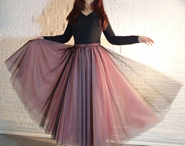 Black Yellow Tulle Maxi Skirt Outfit Plus Size Romantic Long Tutu Party Skirt  image 7