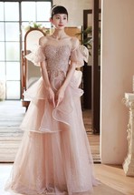 Ivory Strapless Wedding Bridesmaid Dresses Layered Tutu Maxi Wedding Dress Plus image 7